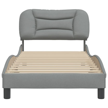 Bedframe Met Hoofdbord Stof Lichtgrijs 80X200 Cm