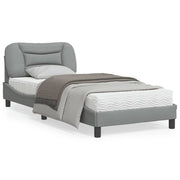 Bed frame without mattress "Hvar" 80x200 cm fabric light grey