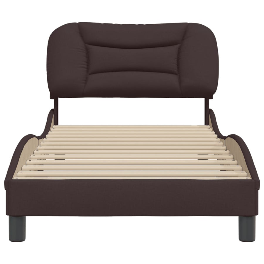 Bedframe Zonder Matras Stof 80 x 200 cm Donkerbruin