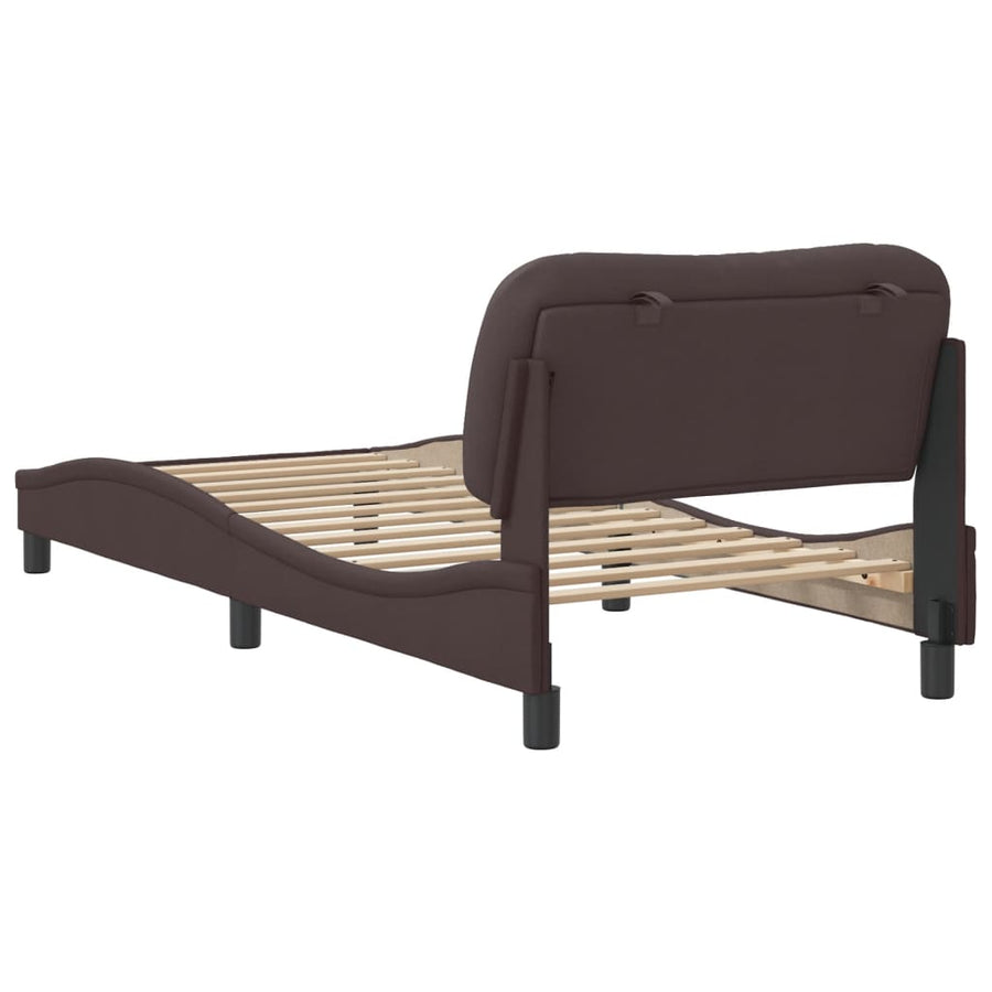 Bedframe Zonder Matras Stof 80 x 200 cm Donkerbruin