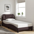 Bed frame without mattress "Hvar" 80x200 cm dark brown fabric