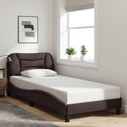 Bed frame without mattress "Hvar" 80x200 cm dark brown fabric