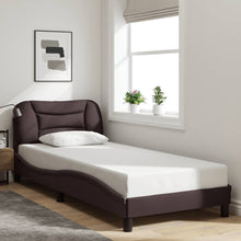 Bedframe Zonder Matras Stof 80 x 200 cm Donkerbruin