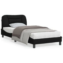 Bedframe Met Hoofdbord Stof Zwart 90X190 Cm