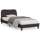 Bed frame without mattress "Hvar" 90x190 cm dark brown fabric