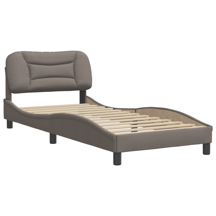 Bedframe Zonder Matras "Hvar" Stof 90 x 190 cm Taupe