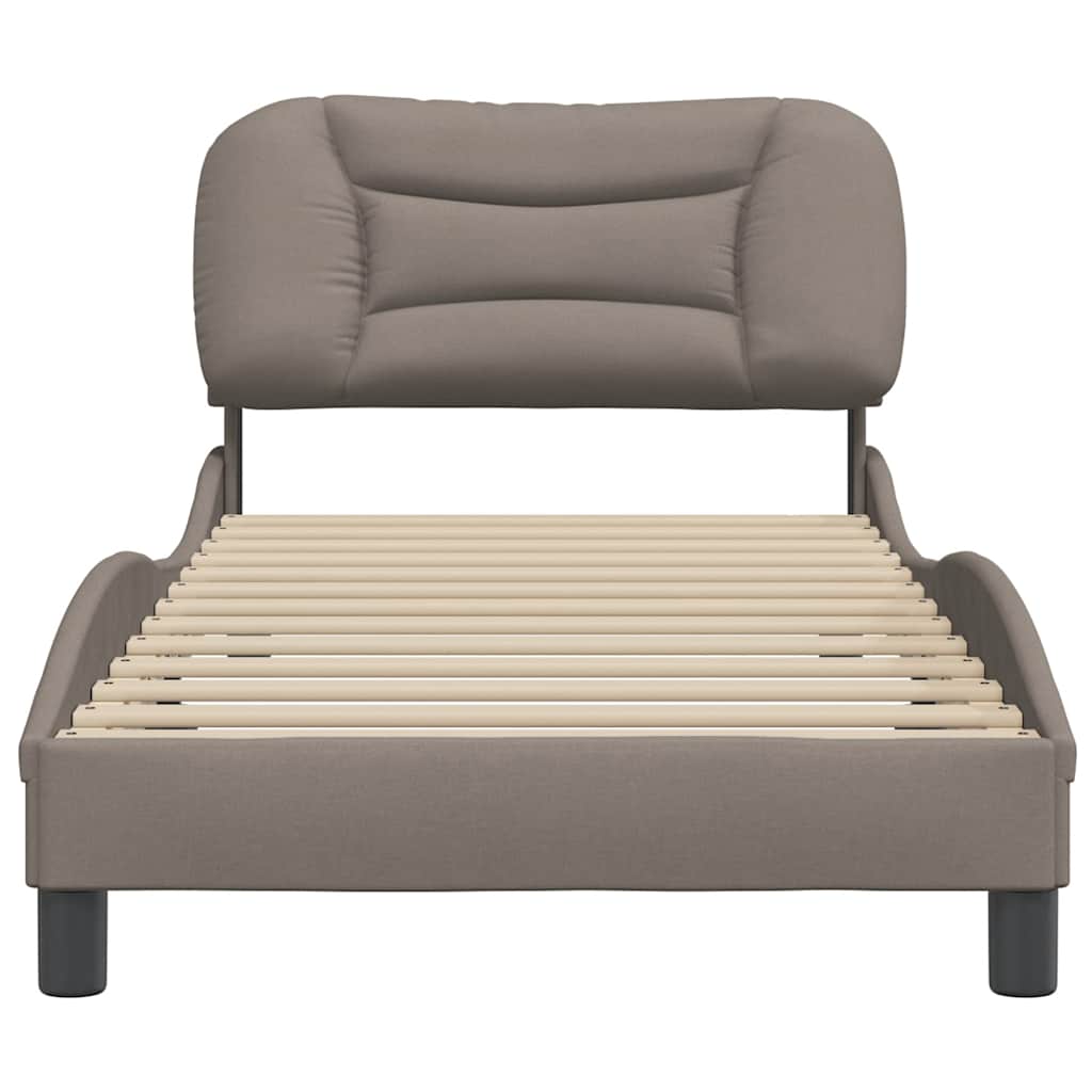 Bedframe Zonder Matras "Hvar" Stof 90 x 190 cm Taupe