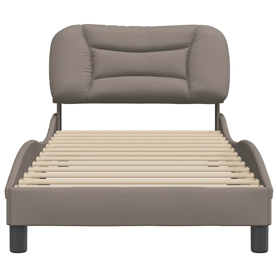 Bedframe Zonder Matras "Hvar" Stof 90 x 190 cm Taupe