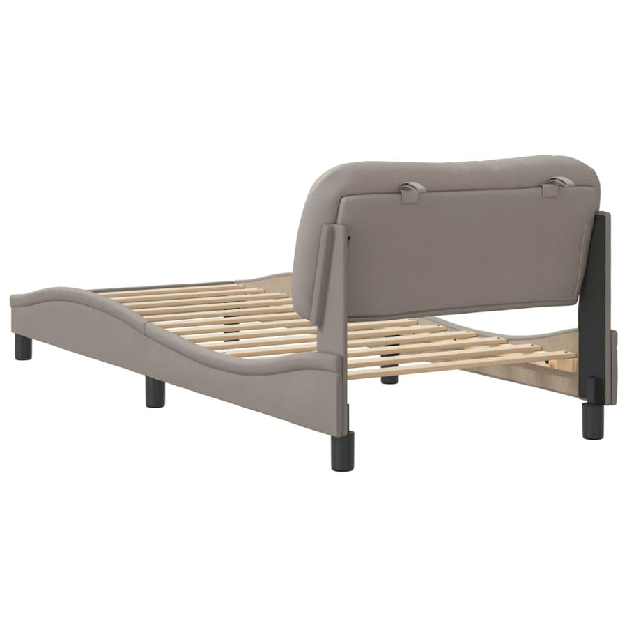Bedframe Zonder Matras "Hvar" Stof 90 x 190 cm Taupe