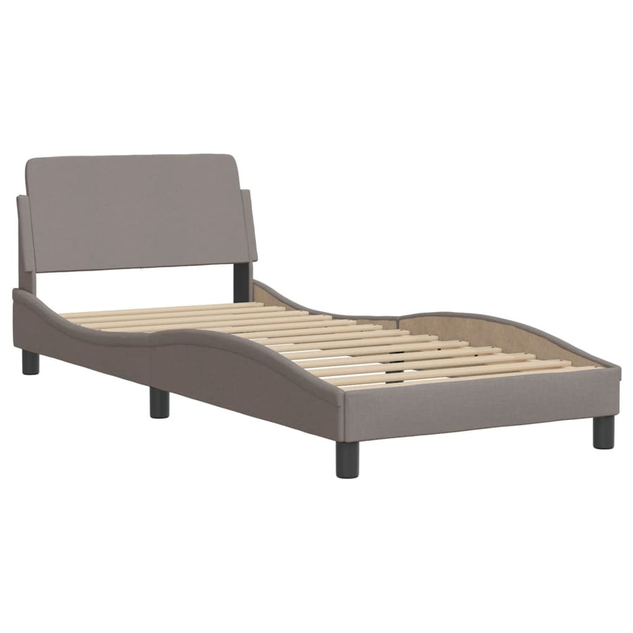 Bedframe Zonder Matras "Hvar" Stof 90 x 190 cm Taupe