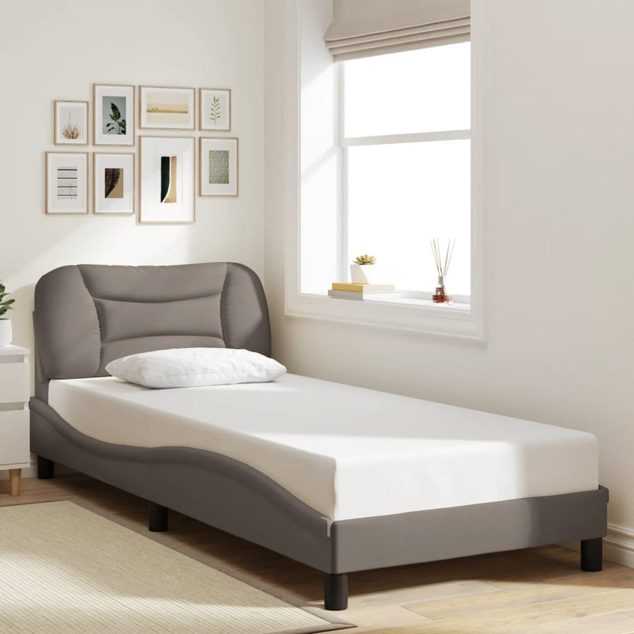 Bedframe Zonder Matras "Hvar" Stof 90 x 190 cm Taupe