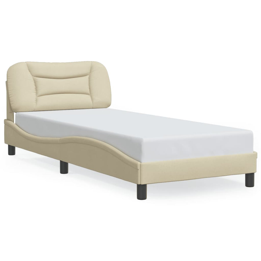 Bedframe zonder matras "Hvar" 90x190 cm stof crèmekleurig