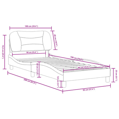 Bedframe zonder matras "Hvar" 90x190 cm stof blauw