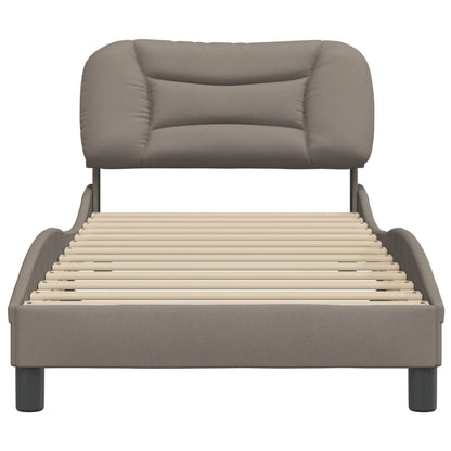 Bedframe Met Hoofdbord Stof Taupe 90X200 Cm