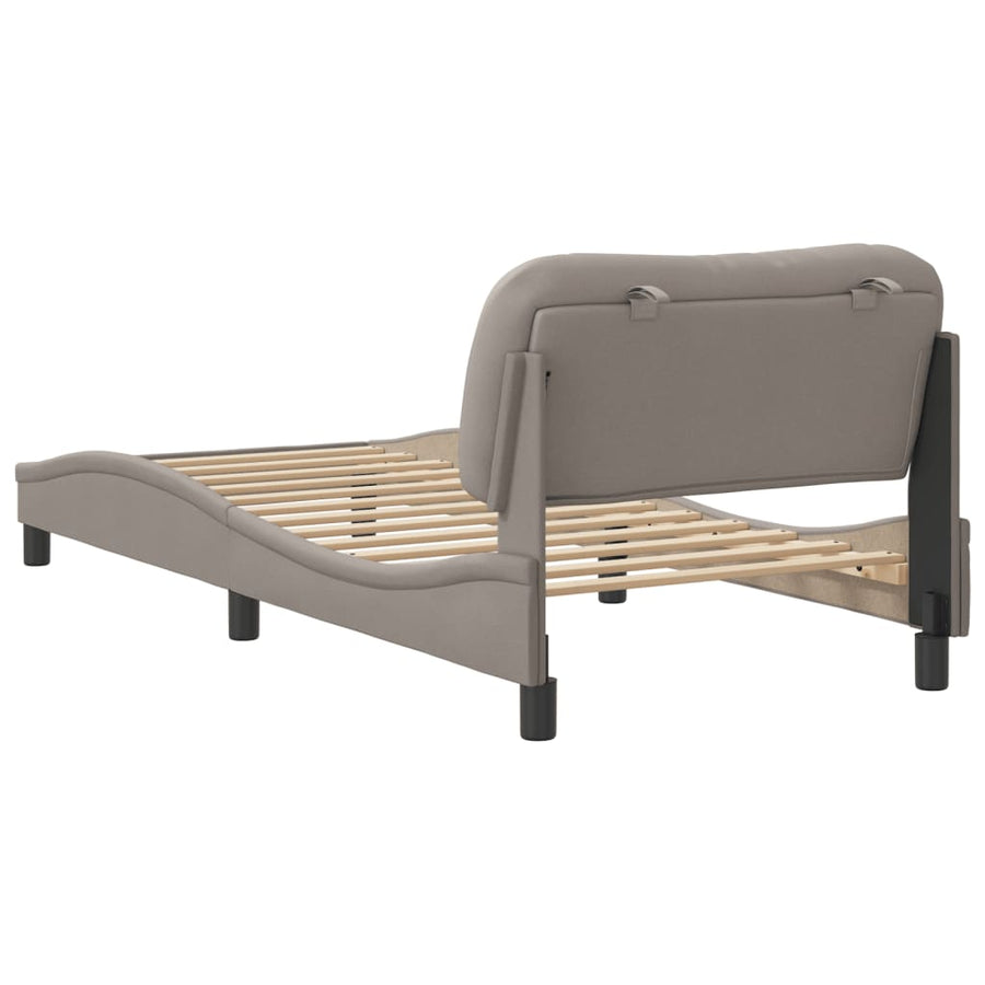 Bedframe Met Hoofdbord Stof Taupe 90X200 Cm