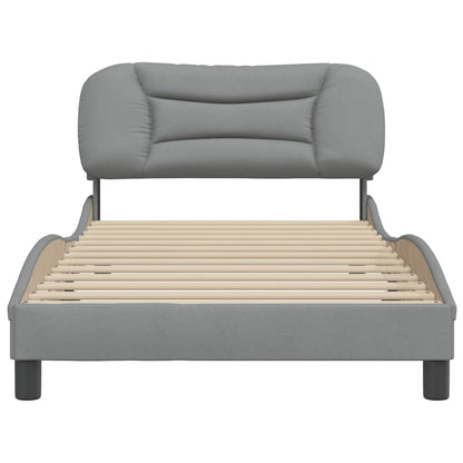 Bedframe Met Hoofdbord Stof Lichtgrijs 100X200 Cm