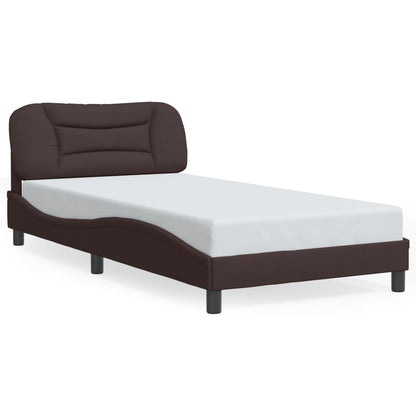 Bedframe zonder matras "Hvar" 100x200 cm stof donkerbruin