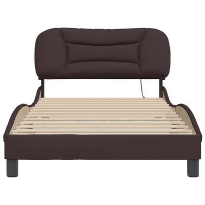 Bedframe zonder matras "Hvar" 100x200 cm stof donkerbruin