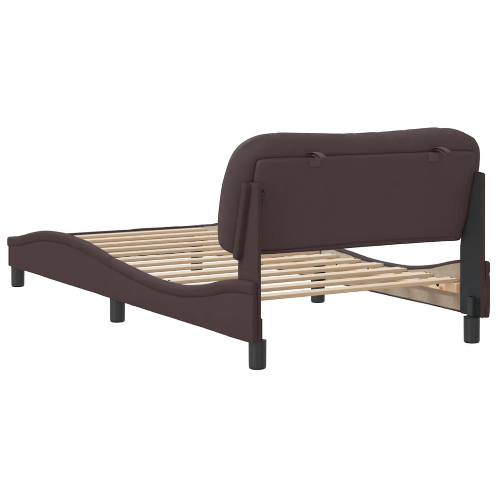 Bedframe zonder matras "Hvar" 100x200 cm stof donkerbruin