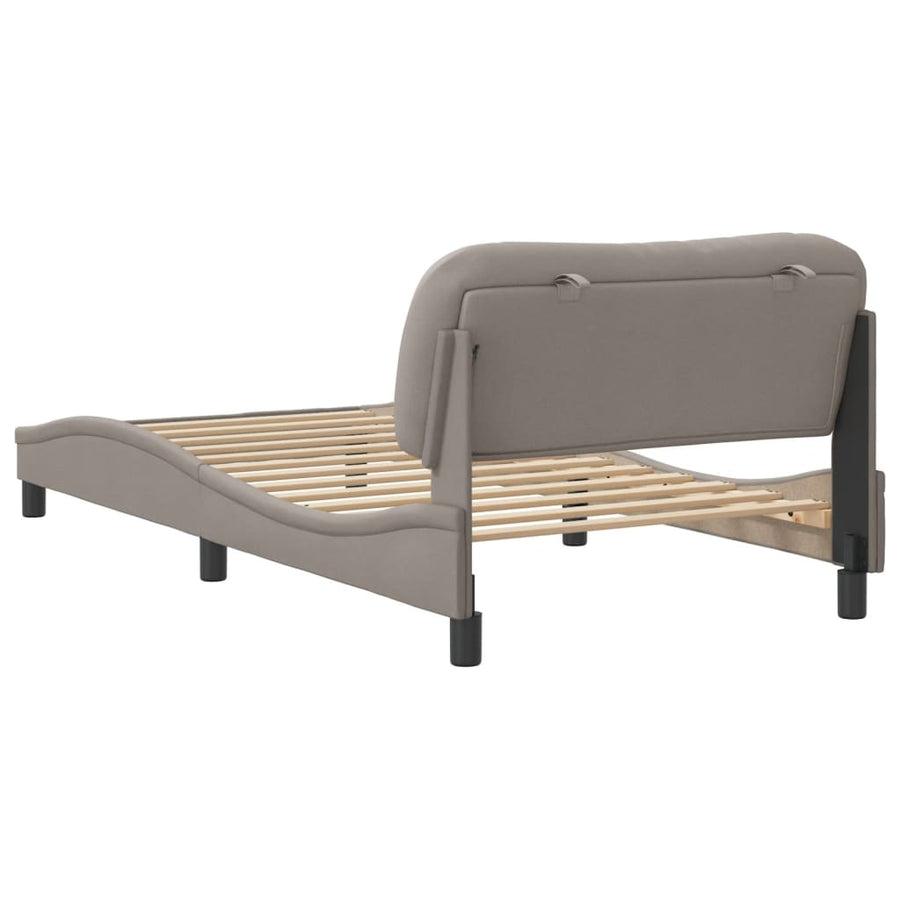 Bedframe Met Hoofdbord Stof Taupe 100X200 Cm