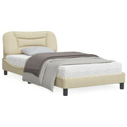 Bedframe 100x200 cm stof crèmekleurig