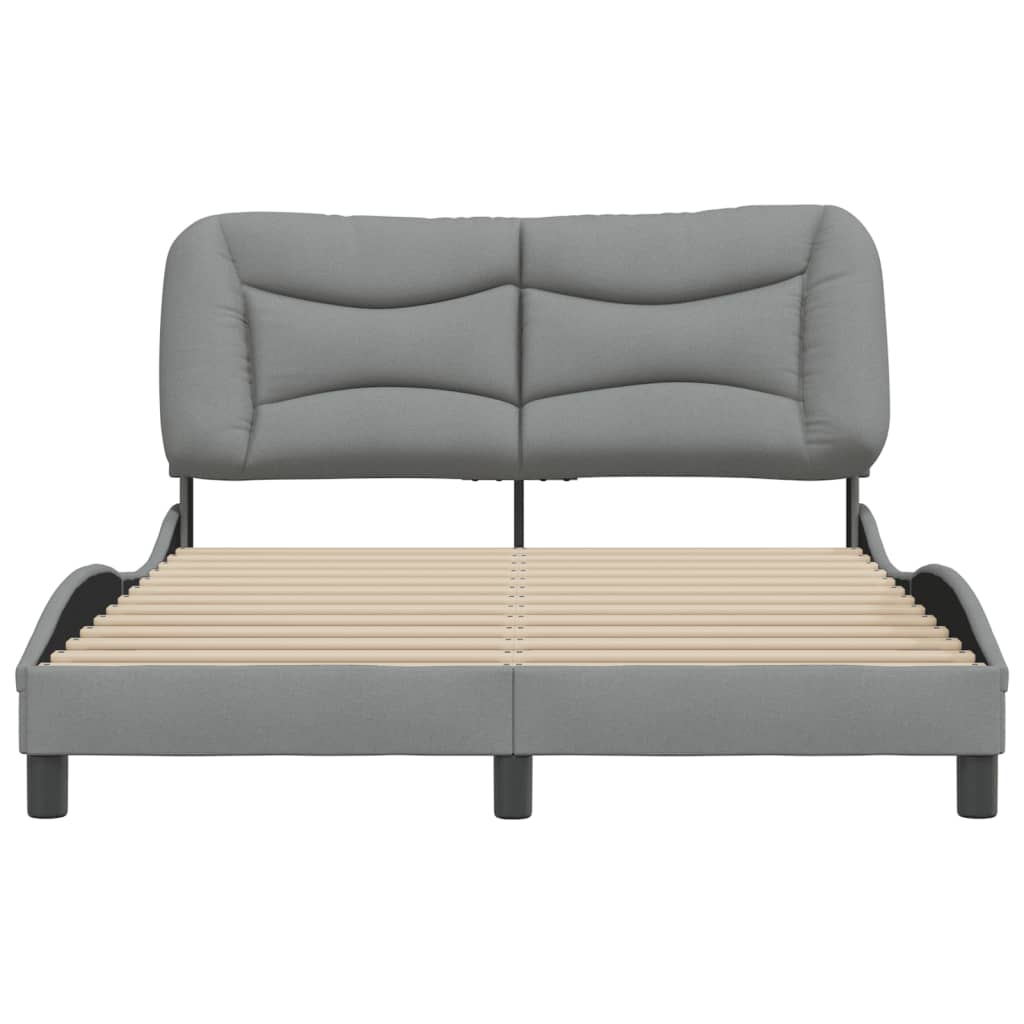 Bedframe Met Hoofdbord Stof Lichtgrijs 120X200 Cm