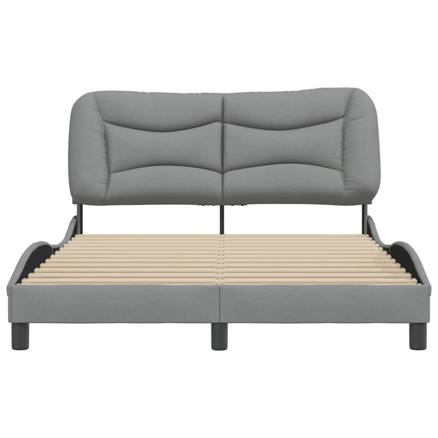 Bedframe Met Hoofdbord Stof Lichtgrijs 120X200 Cm