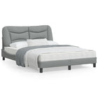 Bed frame without mattress "Hvar" 120x200 cm fabric light grey
