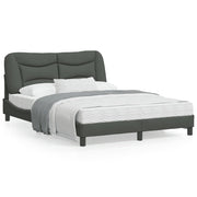 Bed frame without mattress "Hvar" 120x200 cm fabric dark grey
