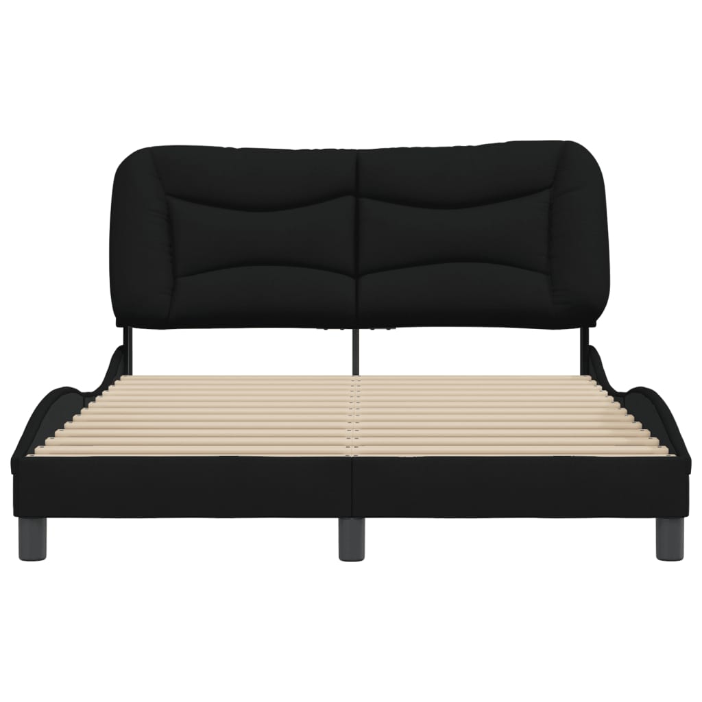 Bedframe Met Hoofdbord Stof Zwart 120X200 Cm