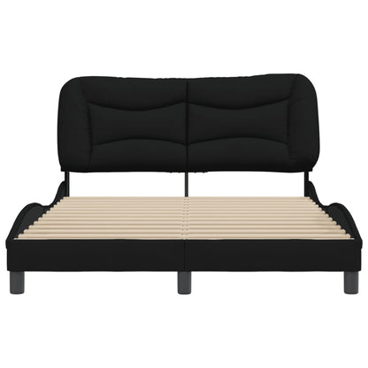 Bedframe Met Hoofdbord Stof Zwart 120X200 Cm
