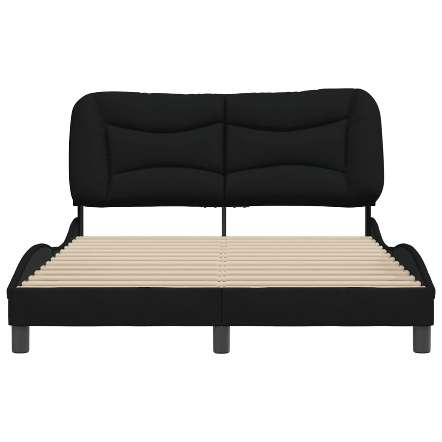 Bedframe Met Hoofdbord Stof Zwart 120X200 Cm