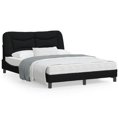 Bedframe Met Hoofdbord Stof Zwart 120X200 Cm