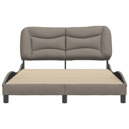 Bedframe Met Hoofdbord Stof Taupe 120X200 Cm