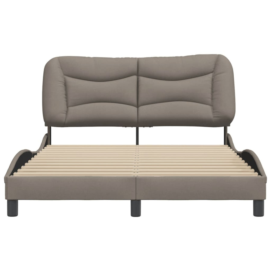 Bedframe Met Hoofdbord Stof Taupe 120X200 Cm