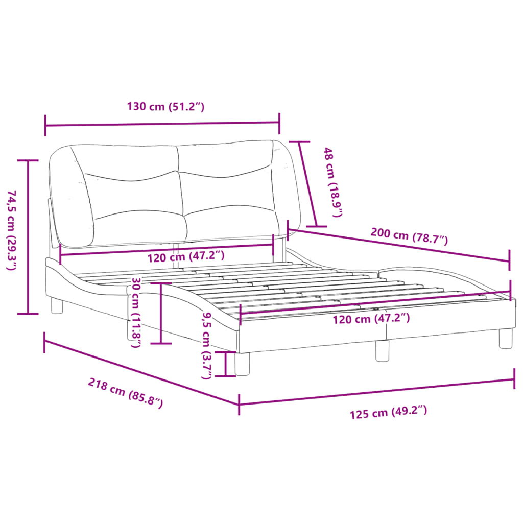 Bedframe zonder matras "Hvar" 120x200 cm stof blauw