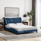 Bedframe 120x200 cm blauw stof