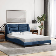 Bedframe 120x200 cm blauw stof