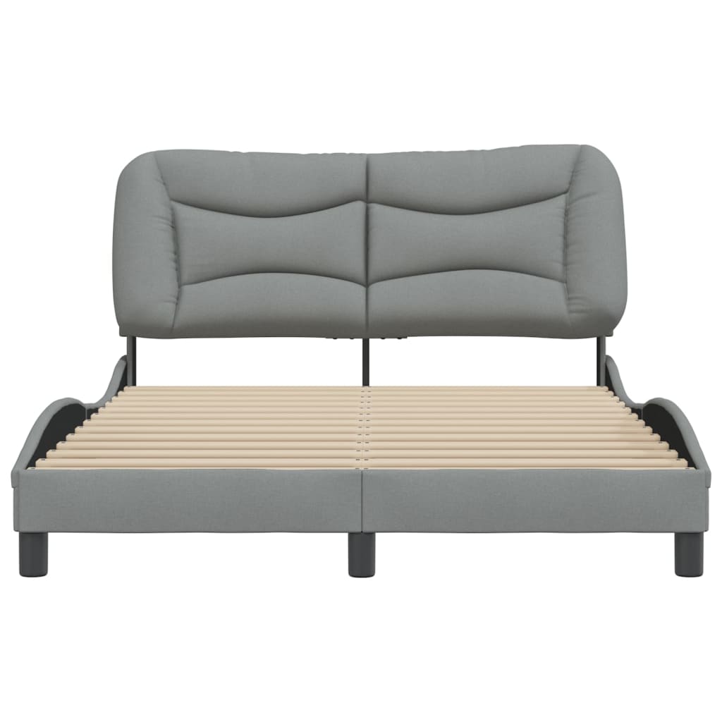 Bedframe Met Hoofdbord Stof Lichtgrijs 140X190 Cm