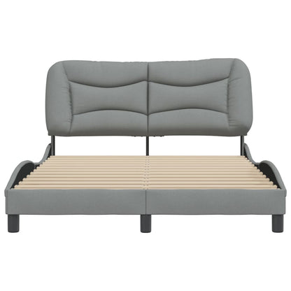 Bedframe Met Hoofdbord Stof Lichtgrijs 140X190 Cm
