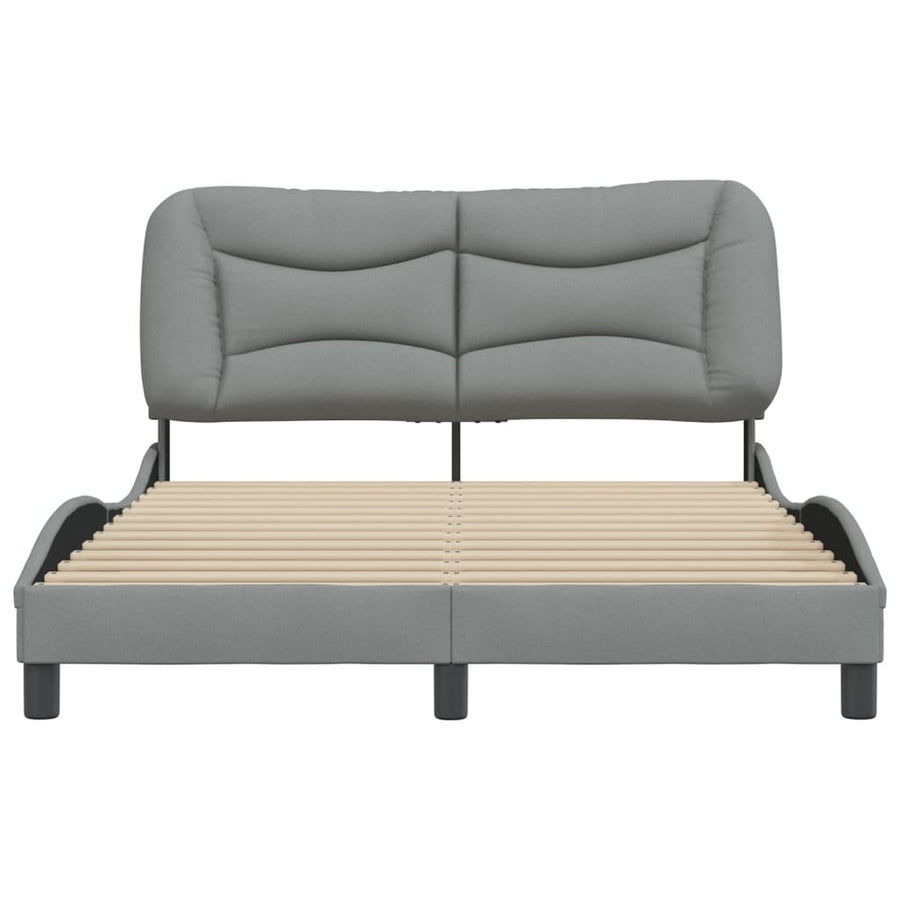 Bedframe Met Hoofdbord Stof Lichtgrijs 140X190 Cm