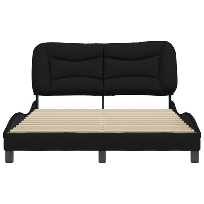 Bedframe Met Hoofdbord Stof Zwart 140X190 Cm
