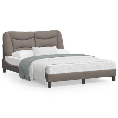 Bedframe Met Hoofdbord Stof Taupe 140X190 Cm