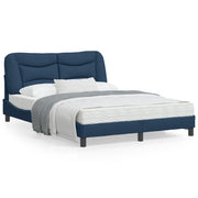 Bed frame without mattress "Hvar" fabric blue 140x190 cm