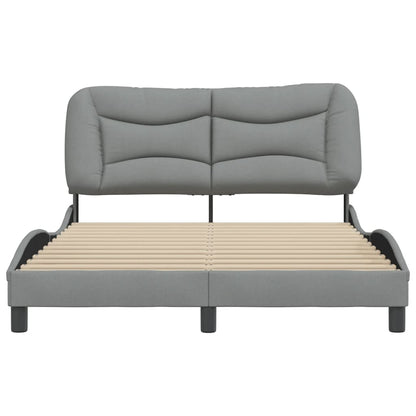 Bedframe Met Hoofdbord Stof Lichtgrijs 140X200 Cm