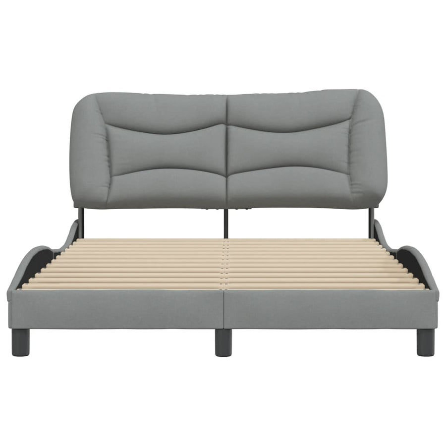 Bedframe Met Hoofdbord Stof Lichtgrijs 140X200 Cm