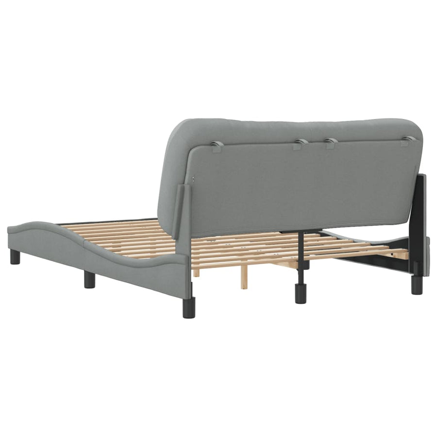 Bedframe Met Hoofdbord Stof Lichtgrijs 140X200 Cm