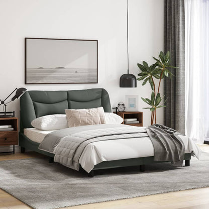 Bedframe Met Hoofdbord Stof Donkergrijs 140X200 Cm