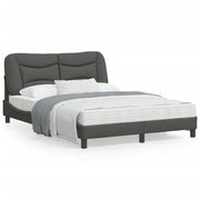 Bed frame without mattress "Hvar" fabric dark grey 140x200 cm