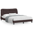 Bed frame without mattress "Hvar" dark brown fabric 140x200 cm